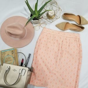 Banana Republic Coral Retro Floral Print Skirt - 4